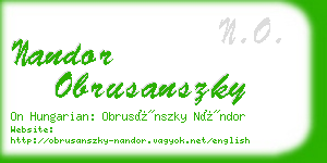 nandor obrusanszky business card